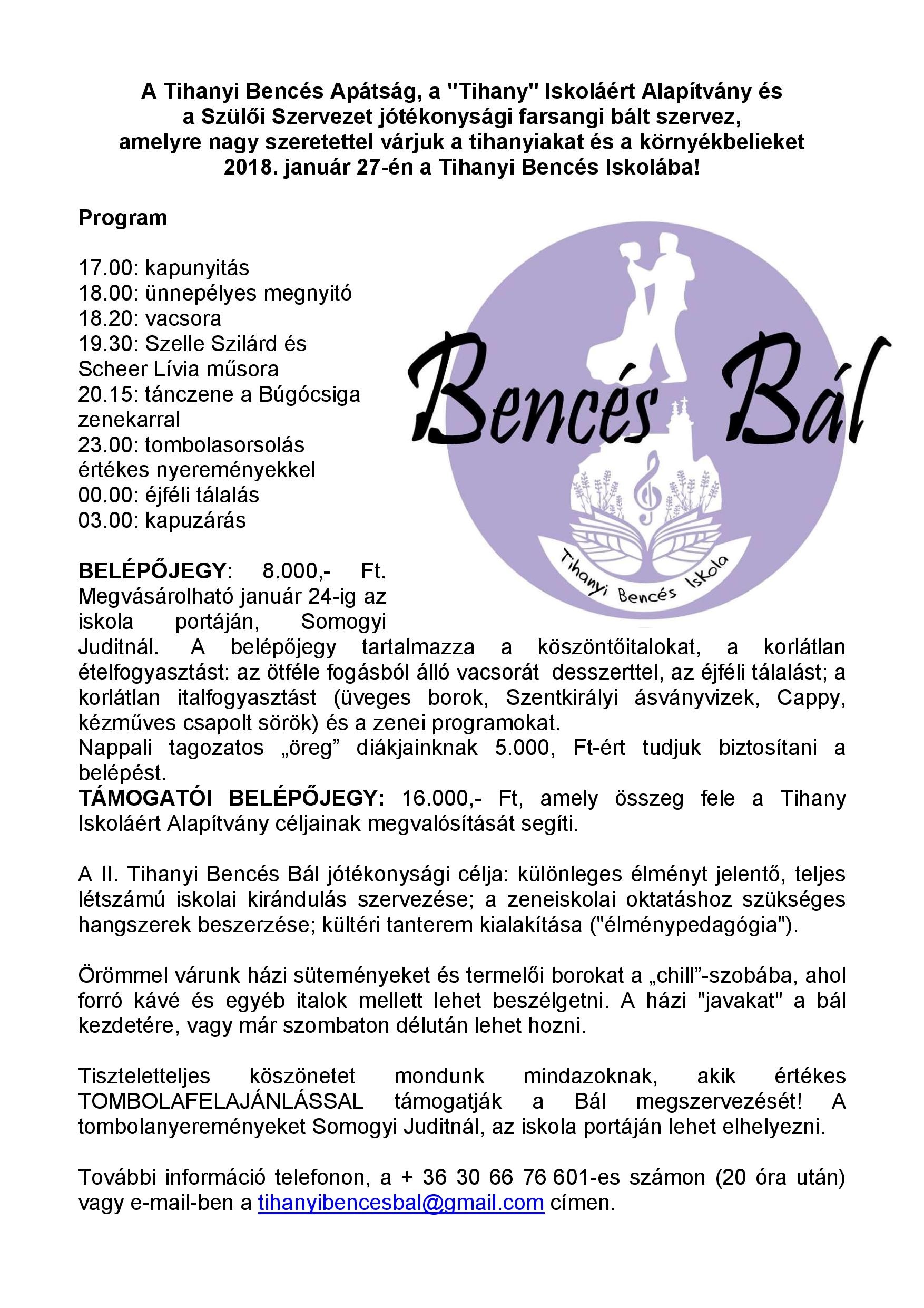 II. Tihanyi Bencés Bál